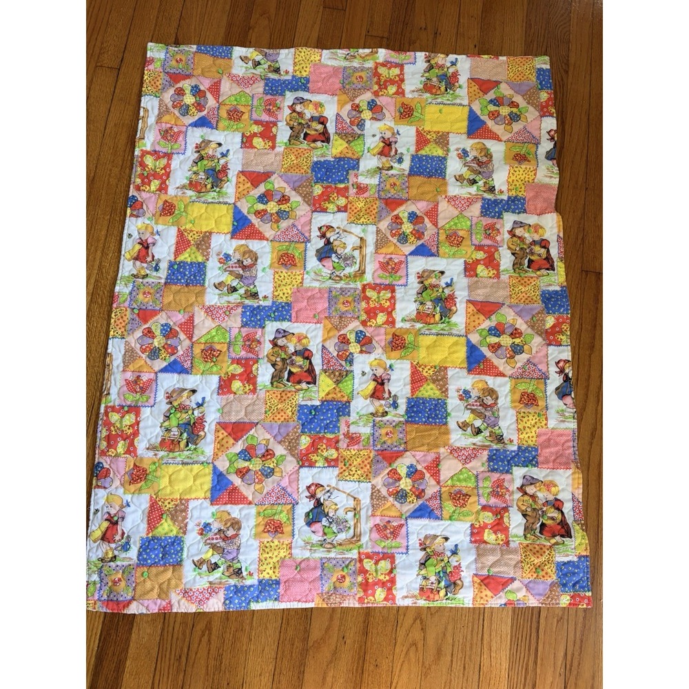 Vintage Handmade Baby Quilt Patchwork Children's Nursery theme. Unisex